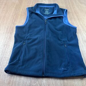 L.L.Bean Womens Fleece Vest S Blue Full Zip Outdoor Hiking Layering